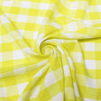 Yellow Checkered Gingham Polyester Poplin Fabric,
