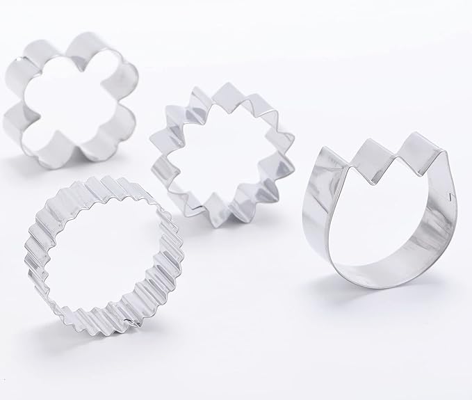 12-Piece Floral Cookie Cutter Set – Biscuit, Fondant & Pastry Cutters in Various Flower Shapes