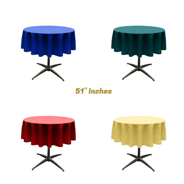 51" Round Poly Poplin Seamless Tablecloth Polyester Fabric - Round Tablecloth, Seamless Design, 51" Width (1 Unit)