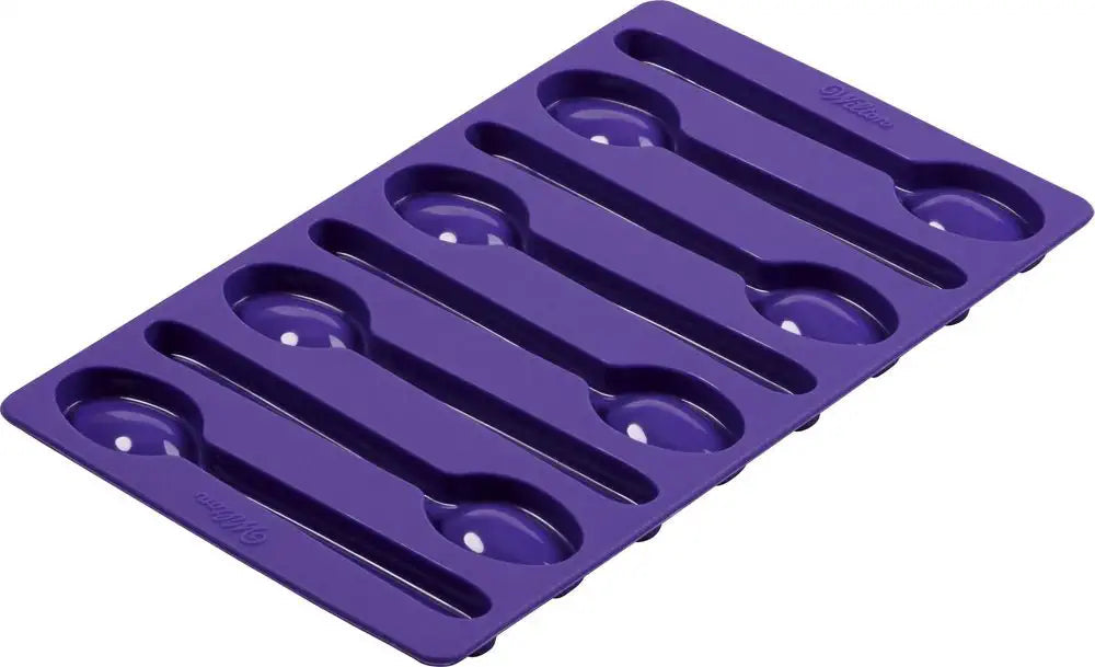 Wilton Candy Spoon Mold, Chocolate Spoon Candy Mold, Silicone Mold - 8 cavities