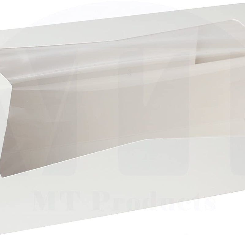 9 x 4 x 3.5" White Bakery Boxes with Window Pastry Boxes for Cakes, Cookies and Desserts