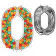 Foil Balloon Mosaic Number 0 Silver