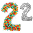 Foil Balloon Mosaic Number 2 Silver