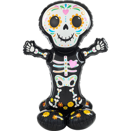 Foil Balloon Day of the Dead Standing Skeleton AirLoonz