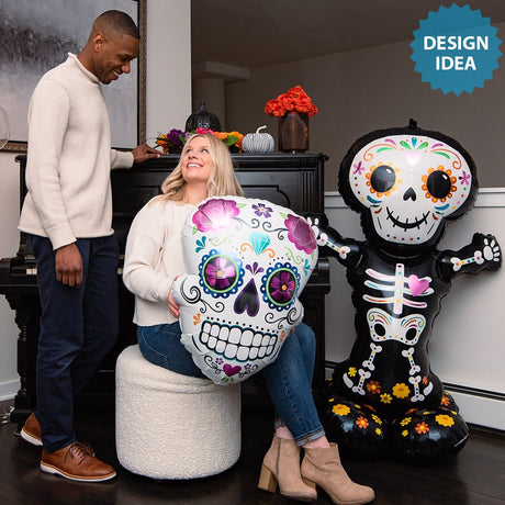 Foil Balloon Day of the Dead Standing Skeleton AirLoonz