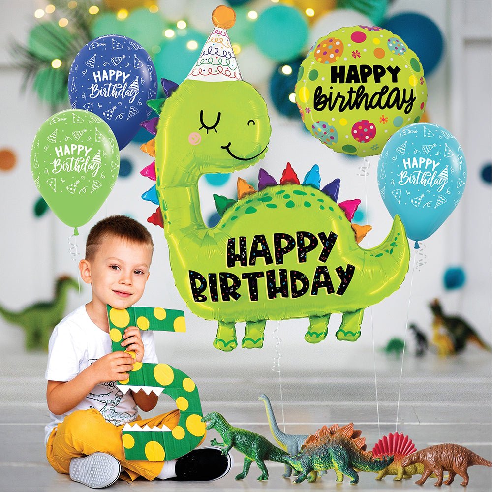 Dino Birthday Foil Balloon 52 Inch