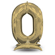 Foil Balloon Stand-Up Number 0 White Gold