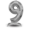 Number Balloon 9 Silver Air-Fill Only