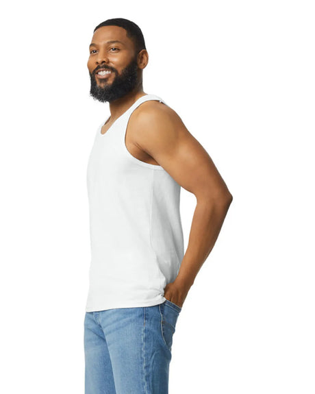 Gildan 5200 100% Cotton Tank Top Fabric - White, Classic Fit, 5.3 Oz (1 Piece)