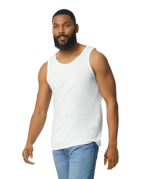 Gildan 5200 100% Cotton Tank Top Fabric - White, Classic Fit, 5.3 Oz (1 Piece)