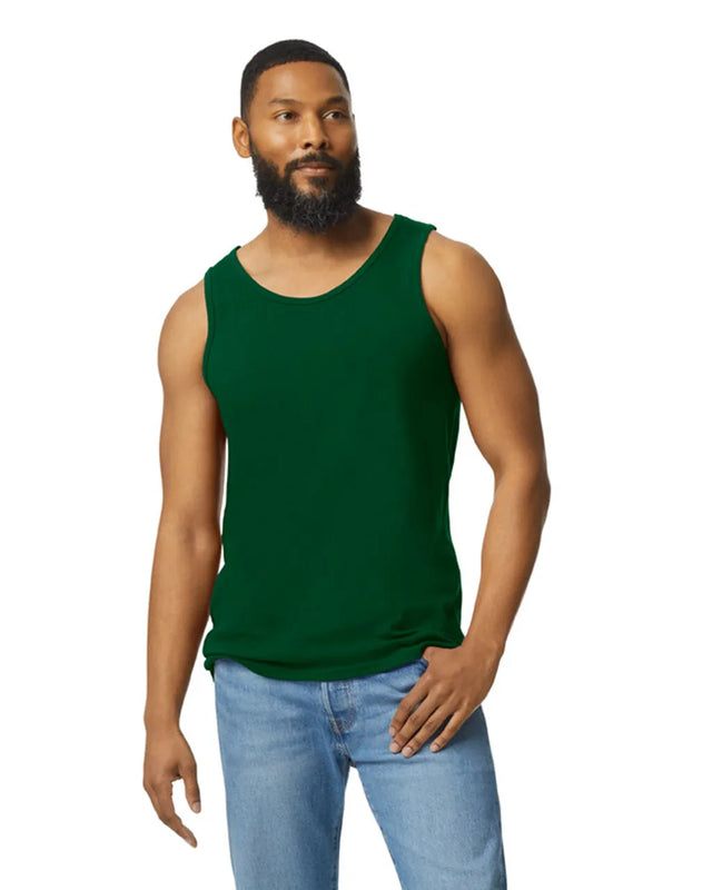 Gildan 5200 Men Tank Top Cotton Fabric - Forest Green, Classic Fit, 5.3 Oz (1 Unit)