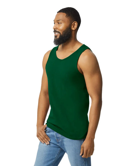 Gildan 5200 Men Tank Top Cotton Fabric - Forest Green, Classic Fit, 5.3 Oz (1 Unit)