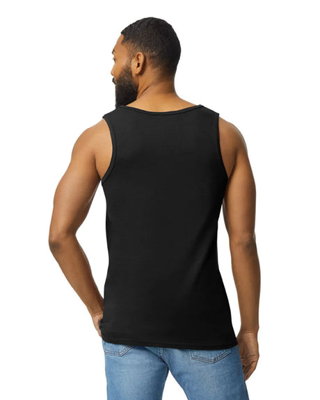 Gildan 5200 Men Tank Top Cotton Fabric - Black, Classic Fit, Banded Neck And Armholes (1 Piece)