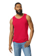 Gildan 5200 Men Tank Top Cotton Fabric - Red, Classic Fit, Banded Neck And Armholes (1 Piece)