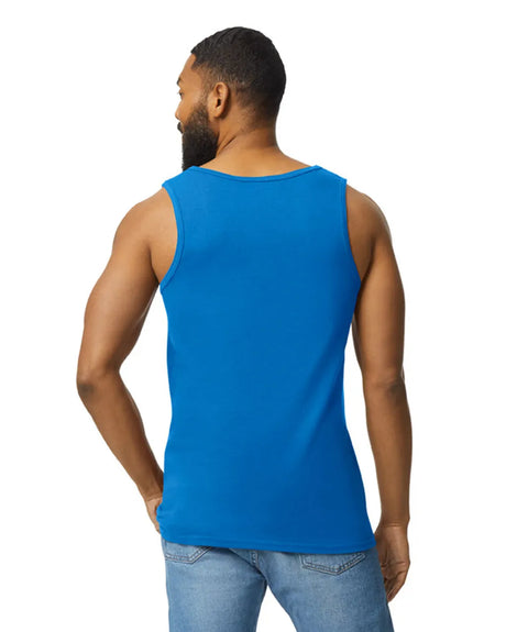 Gildan 5200 Men Tank Top Cotton Fabric - Royal, Classic Fit, Banded Neck And Armholes (1 Piece)