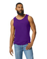 Gildan 5200 Men Tank Top Cotton Fabric - Purple, Classic Fit, Banded Neck And Armholes (1 Piece)
