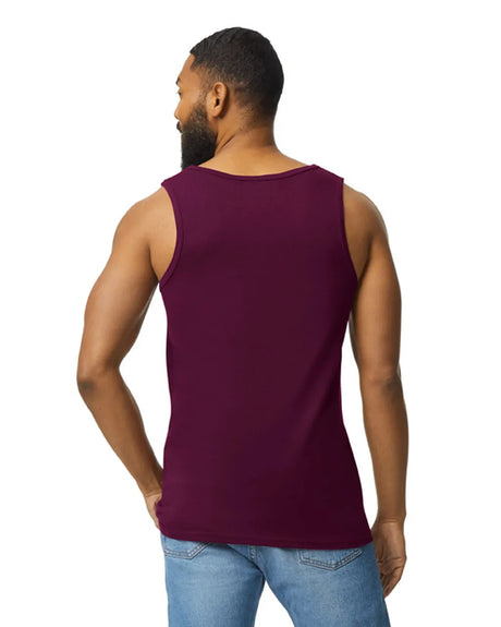 Gildan 5200 Men Tank Top Cotton Fabric - Maroon, Classic Fit, Sleeveless (1 Piece)