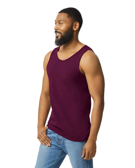 Gildan 5200 Men Tank Top Cotton Fabric - Maroon, Classic Fit, Sleeveless (1 Piece)