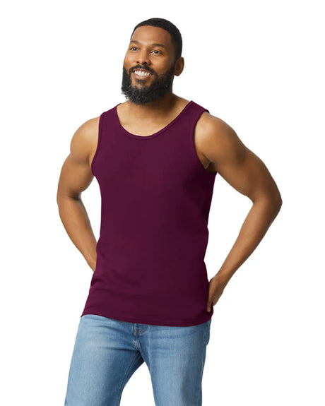 Gildan 5200 Men Tank Top Cotton Fabric - Maroon, Classic Fit, Sleeveless (1 Piece)
