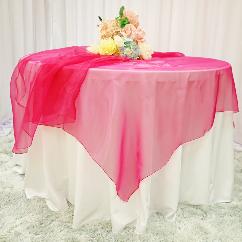 Organza Table Overlay 54x54 Square Fuchsia