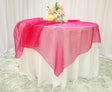 Square Organza Table Overlay 90x90 Fuchsia