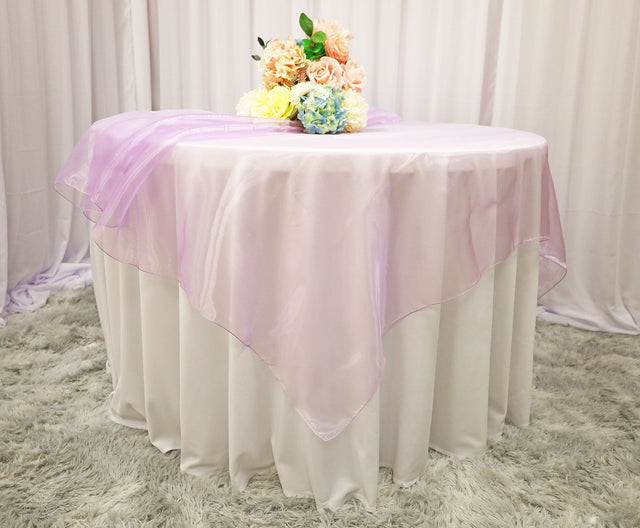 Square Organza Table Overlay 90x90 Lavender