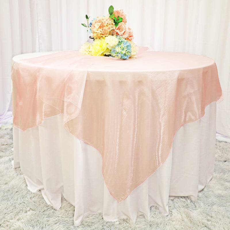 Organza Table Overlay 54x54 Square Blush Pink