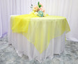 Organza Square Table Overlay 72x72 Canary Yellow
