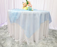 Organza Square Table Overlay 90x90 Baby Blue