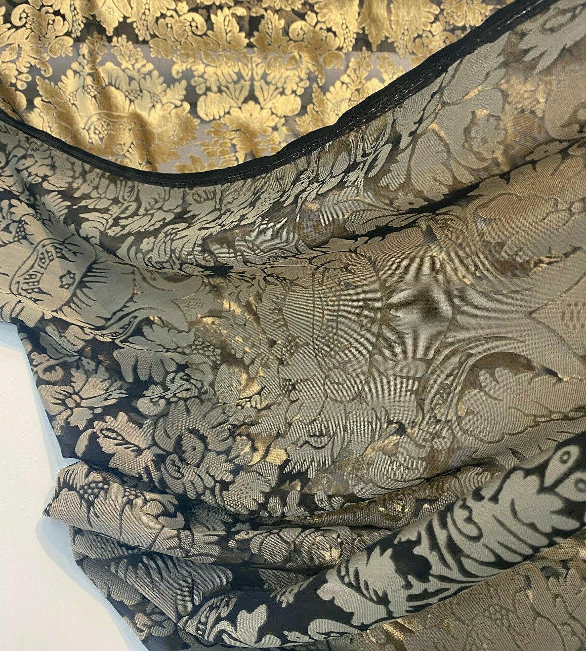 Imperial Sheer Cut Velvet Fabric - Taupe Gold, 54" Width (1 Yard)