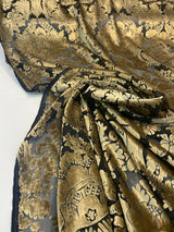 Imperial Sheer Cut Velvet Fabric - Taupe Gold, 54" Width (1 Yard)