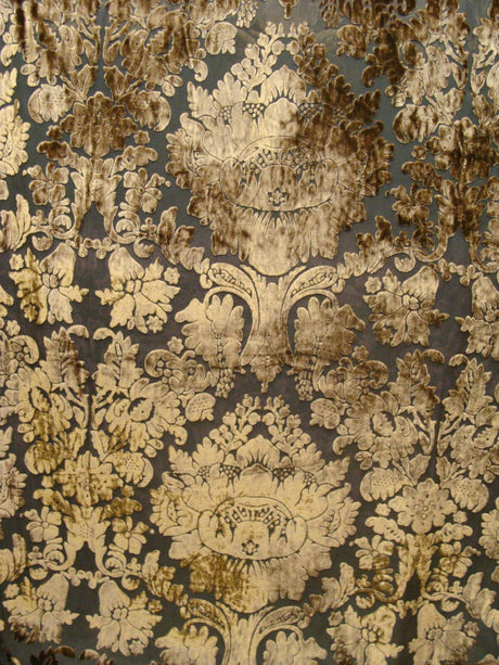Imperial Sheer Cut Velvet Fabric - Taupe Gold, 54" Width (1 Yard)