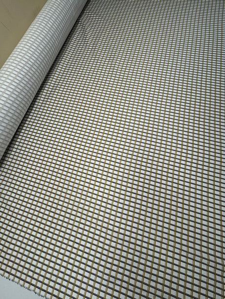 Viscose Sateen Checked White Multicolour