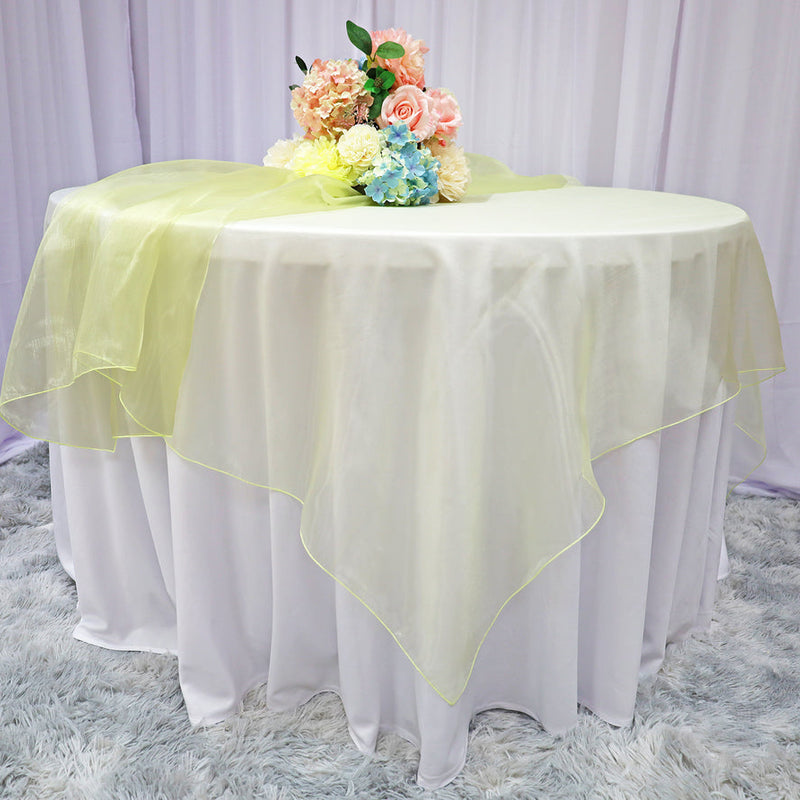 Seamless Square Organza Table Overlay for Elegant Dining