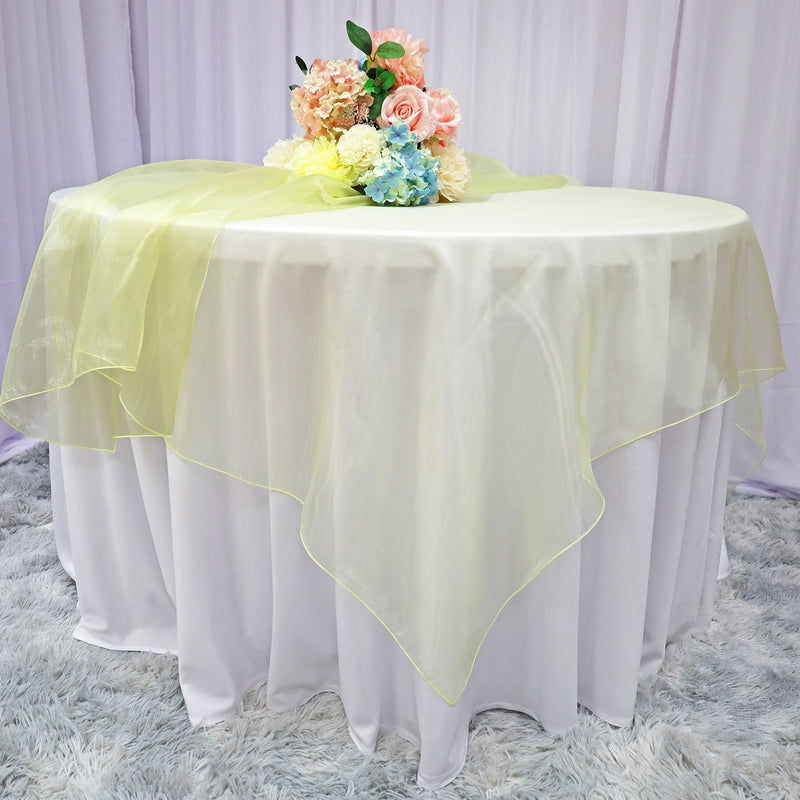 Organza Square Table Overlay 54x54 Baby Maize