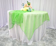 Organza Square Table Overlay 90x90 Apple Green