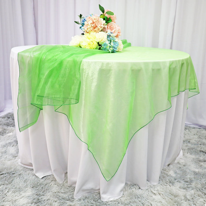 Organza Table Overlay 54x54 Square Apple Green