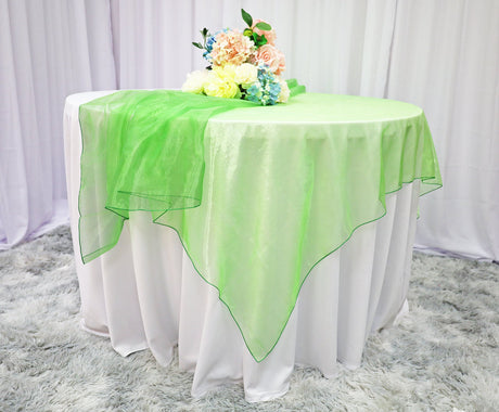 Square Organza Table Overlay 72x72 Apple Green