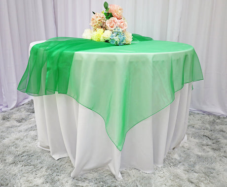 Organza Table Overlay 72x72 Square Emerald Green