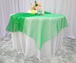 Organza Square Table Overlay 54x54 Emerald Green