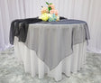 Square Organza Table Overlay 90x90 Black