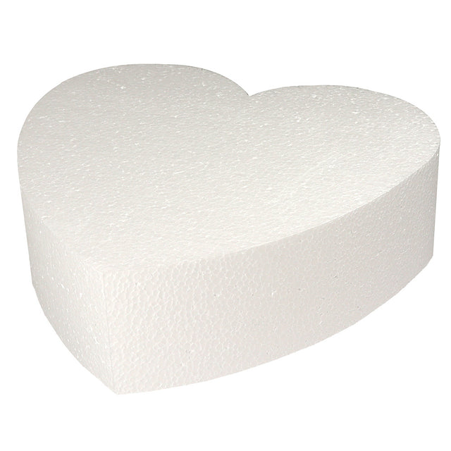 Heart Polystyrene Cake Dummy, 7" x 3" High