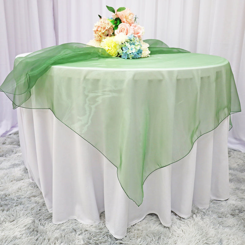 Organza Square Table Overlay 54x54 Clover Green