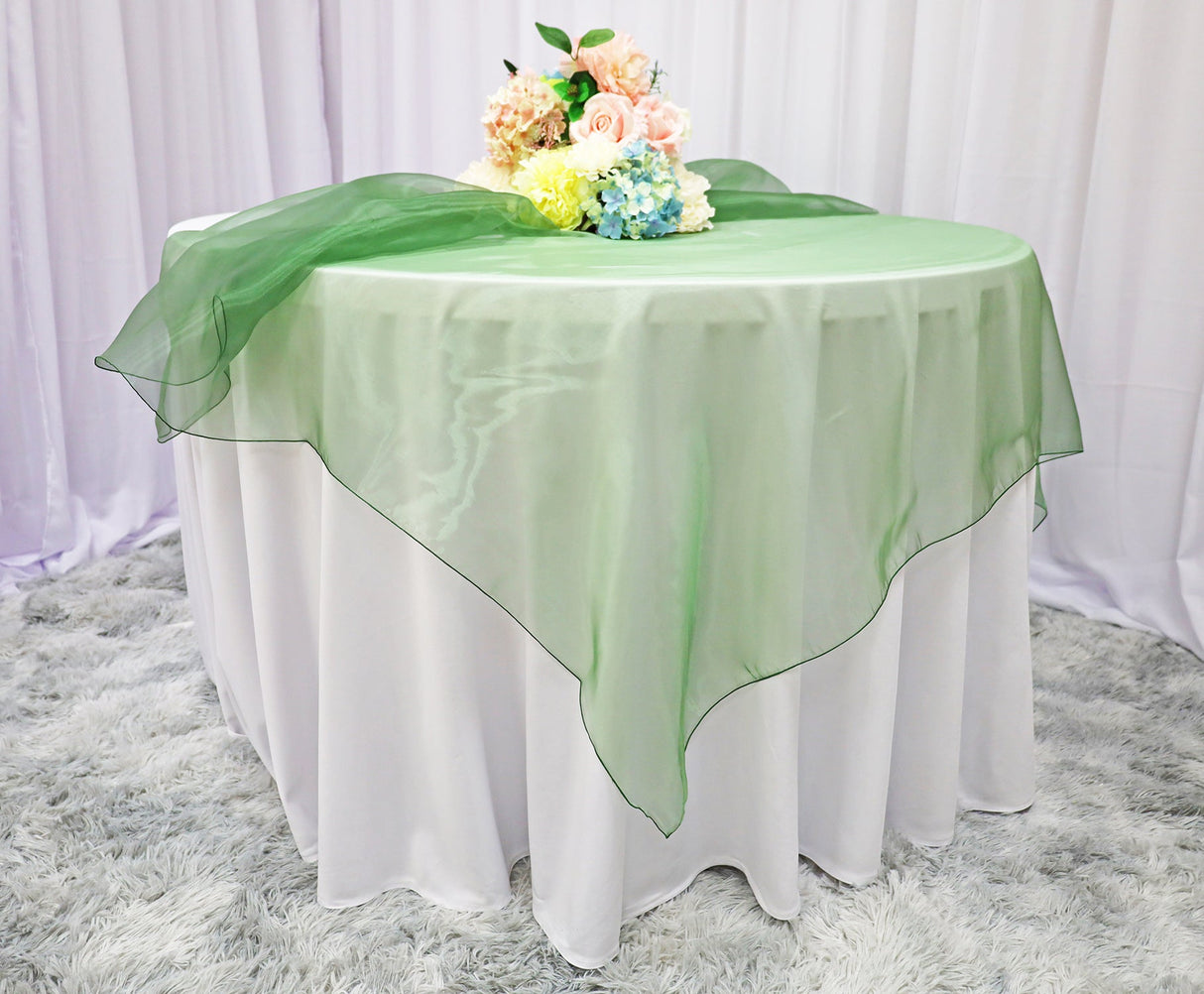 Organza Square Table Overlay 54x54 Clover Green