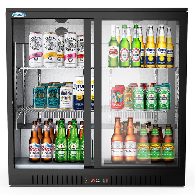KoolMore 35 in. Two-Door Back Bar Refrigerator - 7.4 Cu Ft.