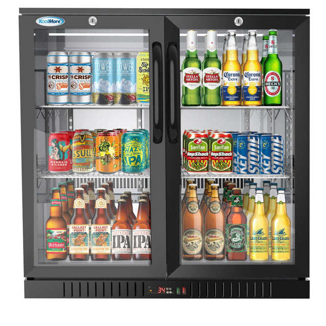 KoolMore 35 in. Two-Door Back Bar Refrigerator - 7.4 Cu Ft. B