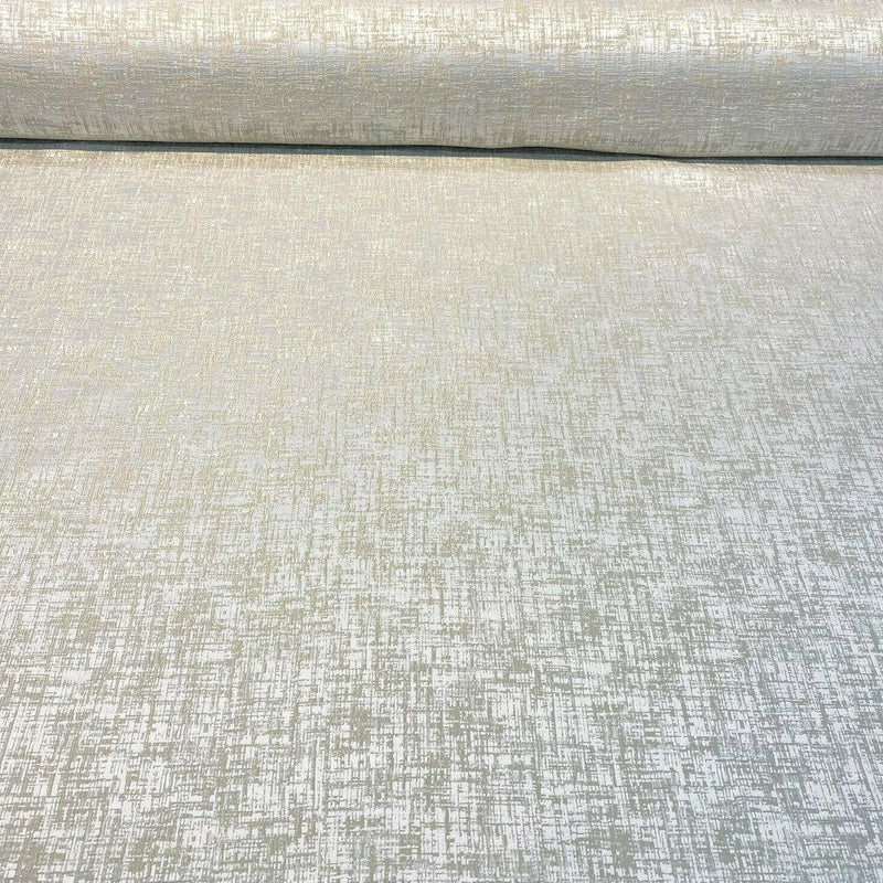 Simba Jacquard Brocade Polyester Fabric - Off White/Taupe, 54" Width (1 Yard)