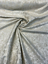 Simba Jacquard Brocade Polyester Fabric - Off White/Taupe, 54" Width (1 Yard)