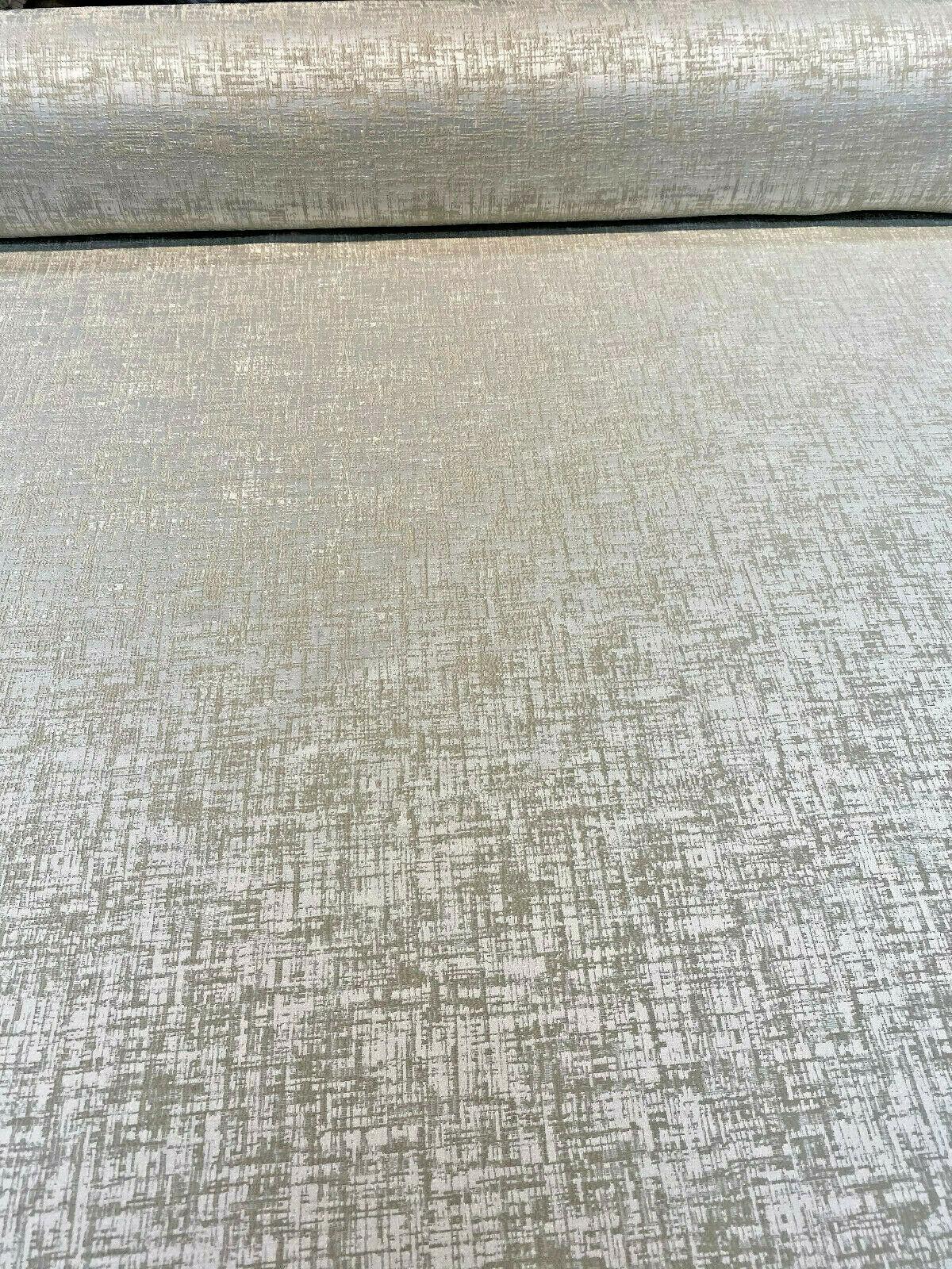 Simba Jacquard Brocade Polyester Fabric - Off White/Taupe, 54" Width (1 Yard)