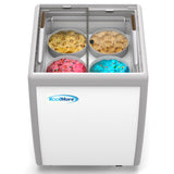 KoolMore 26 in. 4 Tub Ice Cream Dipping Cabinet Display Freezer with Sliding Glass Door, 6 cu. ft.